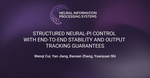 Structured Neural-PI Control with End-to-End Stability and Output Tracking Guarantees